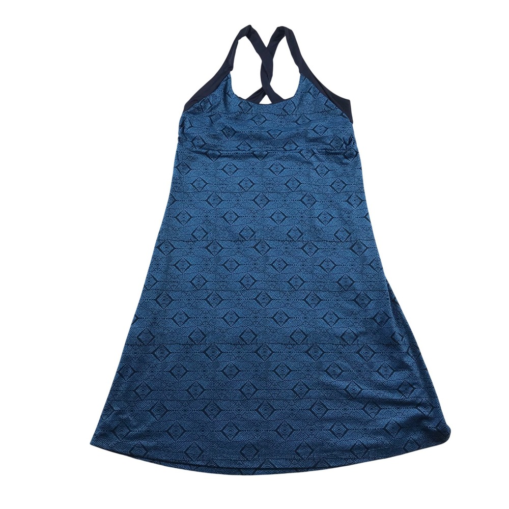 Patagonia Kamala Dress Womens Large Blue Geometric Print Active Shelf Bra 20523
